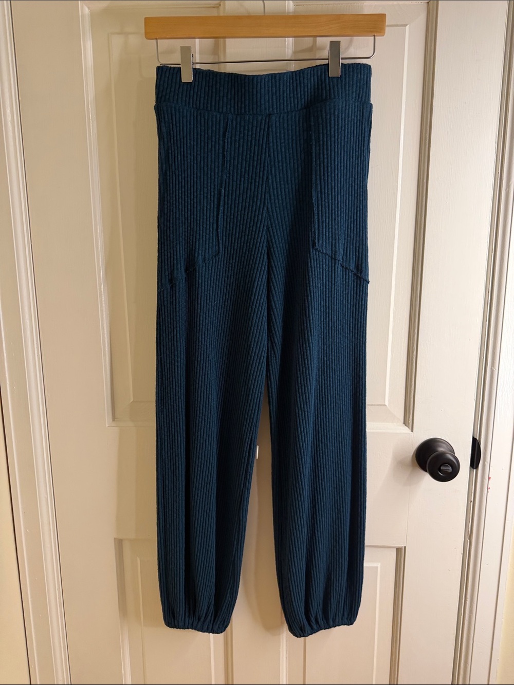Project Social T Teal Ribbed Knit Jogger Pants